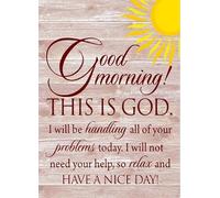 Metal Tin Sign Good Morning This Is God I Will Be Handling All Your Problems Today Vintage Bathroom Signs Nostalgic Metal Signs Funny Wall Poster For Bathroom Bar Kitchen S