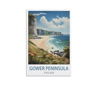 Metal Tin Sign Gower Peninsula England Vintage Bar Club Cave Home Kitchen Rustic Wall Art Decor Funny Sign 15x30cm