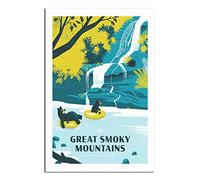 Metal Tin Sign Great Smoky Mountains National Park Bear Funny Retro Metal Wall Decor Decorative Tin Sign Art Plaque Poster for Home Kitchen Bar Club Decoration 15x30CM