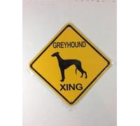Metal Tin Sign Greyhound Xing Small Metal Caution Crossing Dog Sign Sign Square Sign 12x12 inches