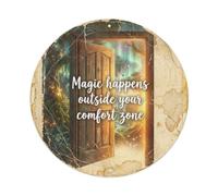 Metal Tin Sign Healing Slogans Magic Happens Outside Your Comfort Zone