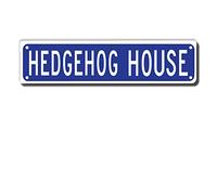 Metal Tin Sign Hedgehog House Funny Metal Signs Vintage Sign Retro Tin Signs Aluminum Metal Sign for Bedroom Kitchen Garden Wall Bab Club Coffee Hanging Sign Home Decor 4x16 Inch
