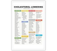 Metal tin sign high fiber food list nutrition healthy food poster cholesterol lowering shopping list hdl and ldl lipid lowering food list sign 8x6 inches
