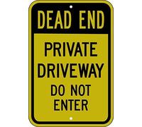 Metal Tin Sign Home, Dead End - Private Driveway Do Not Enter Aluminum Sign For Wall Decor 11.8X7.8 Inch
