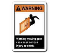 Metal Tin Sign Home Decor Sign Warning Sign Warning Moving Gate Can Cause Serious Injury Or Death Aluminum Sign For Wall Decor 11.8X7.8 Inch