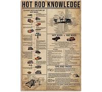 Metal Tin Sign Hot Rod Knowledge Classic Auto History Of Hot Rods Infographic Tin Sign Wall Poster For Patio Garage Home Indoor S