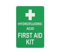 Metal Tin Sign Hydrofluoric Acid First Aid Kit Exquisite And Beautiful Iron Poster Painting Not Easy To Rust Posteration For Bar Home Pub 20X30Cm