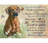 Metal Tin Sign I'm Your Friend You're My Life My Love My Leader Rhodesian Ridgeback Aluminum Vintage Sign Tin Sign Retro For Home Garden Office Wall Decor 5.5x8 Inch
