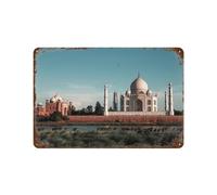 Metal Tin Sign,India - Taj Mahal,Tin Sign Vintage Bar Kitchen Garage Cave Home Wall Funny Decor Retro Tin Sign-20x30cm(8x12 inch)L84