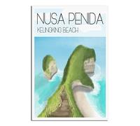 Metal Tin Sign Indonesia Kelingking Beach Nusa Penida Vintage Travel Tin Sign Rustic Decor Cave Coffee Shop Bar Bedroom Home Wall Decor Tin Sign 20x30CM