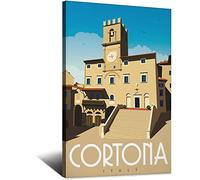 Metal Tin Sign Italy Cortona Piazza Della Repubblica Vintage Travel Tin Sign Rustic Decor Cave Coffee Shop Bar Bedroom Home Wall Decor Tin Sign 30x43CM