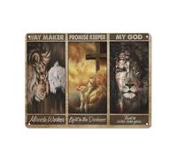 Metal Tin Sign Jesus Lion Decor Metal Sign Not Easy To Deform Iron Signs For Garden Office Bathroom 20X30Cm