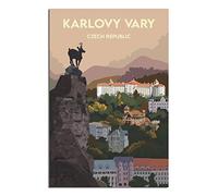Metal Tin Sign Karlovy Vary Czech Republic Tin Sign Vintage Art Wall Decoration Sign Home Kitchen Bar Patio Cave Funny Decoration 20x30CM