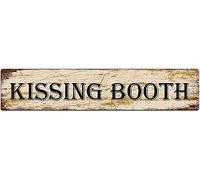 Metal Tin Sign Kissing Booth sign Retro Aluminum Metal Sign for Street Home Office Garden Decor 4x16 Inch