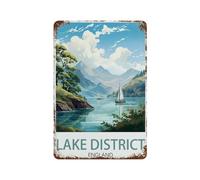 Metal Tin Sign，Lake District England，Tin Sign Vintage Rustic Decor Cave Coffee Shop Bar Bedroom Home Wall Decor Nostalgic Tin Sign(30x40cm）12x16 inch-P21