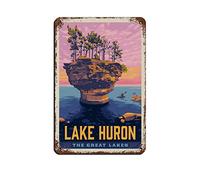 Metal Tin Sign Lake Huron Travel Tin Signs Vintage Bar Club Cave Home Kitchen Wall Decor Funny Decor 15 * 30cm