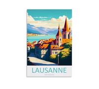 Metal Tin Sign Lausanne Switzerland Personalized Vintage Style Retro Tin Sign CustomSign for Wall Outdoor, Indoor, Bar Man Cave Signs 15x30cm