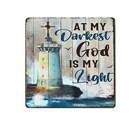 Metal Tin Sign Lighthouse At My Darkest God Is My Light Vintage Jesus Christianty Wall Sign Novelty Bathroom Signs Funny Metal Signs For Bar Kitchen Garage S