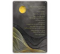 Metal Tin Sign Litany Against Fear by Frank Herbert Quotes Metal Poster Artwork Prints for Home Room Decor Pictures Aesthetic Wall Paintings for Bedroom Kitchen 6x8 Inch
