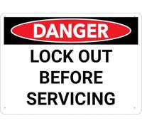 Metal Tin Sign Lock Out Before Servicing Not Easy To Rust Metal Sign Not Easy To Deform Iron Signs For Garage Coffee Orchard 20X30Cm