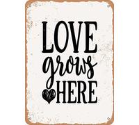 Metal Tin Sign Love Grows Here Funny Retro Bathroom Signs Elegant Metal Signs Vintage Wall Poster For Kitchen Bar Restaurant S