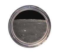 Metal Tin Sign Lunar Mare Dark from Space Station Porthole