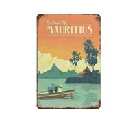 Metal Tin Sign,Mauritius Island Boat Sunset,Tin Sign Vintage Bar Kitchen Garage Cave Home Wall Funny Decor Retro Tin Sign(30x40cm）12x16 inch-G44