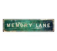 Metal Tin Sign Memory Lane Metal Signs Vintage Signs Retro Sign for Home Bar Office Outdoor Garden Wall Decor 4x16 Inch