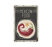 Metal Tin Sign Mexican Food Vintage Tin Poster Metal Sign Wall Decoration Country Kitchen Home Garage Decor 12"x8"