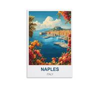 Metal Tin Sign Naples Italy Vintage Wall Plaques for Man Cave Home Outdoor Farm Girl's Room Wedding Valentine's Day Present 30x30cm