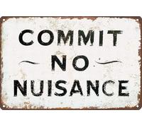 Metal Tin Sign New Commit No Nuisance Retro Bathroom Signs Funny Wall Sign Nostalgic Metal Signs For Bathroom Wall Home S