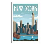Metal Tin Sign New York Skyline Vintage Wall Plaques for Man Cave Home Outdoor Farm Girl's Room Wedding Valentine's Day Present 30x40CM