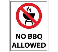 Metal Tin Sign No BBQ Allowed Caution Danger Safety Security Warning Notice Signs Indoor/Outdoor Use 8"x12"