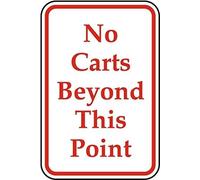 Metal Tin Sign No Carts Beyond This Point Wear-Resistant And Durable Metal Sign Exquisite And Beautiful Posteration For Coffee Restaurant Patio 20X30Cm