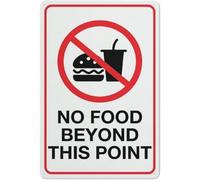 Metal Tin Sign No Food Beyond This Point Not Easy To Deform Metal Sign Wear-Resistant And Durable Iron Signs For Living Bathroom Coffee 20X30Cm