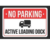 Metal Tin Sign No Parking Active Loading Duck Print Red, White And Black Notice Parking Sign Vintage Retro Aluminum Sign For Wall Decor 8X12 Inch