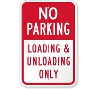 Metal Tin Sign No Parking Loading & Unloading Only Plaque Aluminum Sign For Wall Decor 11.8X7.8 Inch