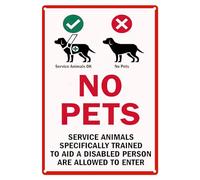 Metal Tin Sign No Pets Service Animals Specifically Trained To Aid A Disabled Person Are Allowed To Enter Funny Man Cave Decor for Home Bar Pub Cafe Farm Room Posters 30x40cm