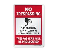 Metal Tin Sign "No Trespassing - This Property Is Protected By Video | Surveillance" Bar Sign Vintage Art Poster Retro For Living Room Garage 30x40cm
