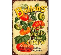Metal Tin Sign Nostalgic Wall Art Decor Vintage Metal Decor For Restaurant Bar Pub Cafe Boltons' Seeds And Plants That Grow 30x40cm