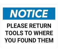 Metal Tin Sign Notice: Please Return Tools To Where You Found Them Landscape Facility Danger Warning Wall Poster Novelty Metal Signs Funny Bathroom Signs For Garage Restaurant Cafe S