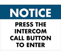 Metal tin sign notice press the intercom call button to enter sign caution danger safety security warning notice signs indoor/outdoor use 8×12 INCH