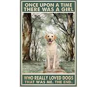Metal Tin Sign Once Upon A Time There Was A Girl Who Loved Dogs Labrador Tin Sign Vintage Signage For Teenage Pub Bathroom Home S