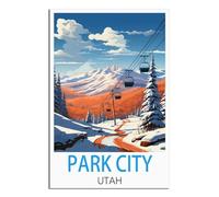 Metal Tin Sign Park City Utah Logo Man Cave Tin Sign Retro Vintage Hanging Wall Plaque Kitchen Garden Shed Garage Funny 30x40cm
