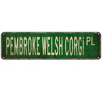 Metal Tin Sign Pembroke Welsh Corgi sign Retro Aluminum Metal Sign for Street Home Office Garden Decor 4x16 Inch