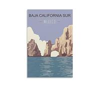 Metal Tin Sign Plaque Poster Baja California Sur Mexico Decorative Wall Art PlaqueRetro Metal Wall Hanging Sign for Bar, Pub, Restaurant, or Home Decor 15 * 30CM