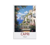 Metal Tin Sign Plaque Poster Capri Italy Personalized Vintage Style Retro Tin Sign Custom Sign for Wall Outdoor, Indoor, Street, Office 20x30cm