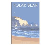Metal Tin Sign Plaque Poster Isle of Wight Polar Bear Retro Man Cave Bar Pub Shed Novelty Gift Aluminium Metal Tin Wall Décor Sign 15x30CM