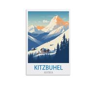 Metal Tin Sign Plaque Poster Kitzbuhel Austria Ski Vintage Plaques Poster Plaque Decor Retro Posters Gallery Wall Art Print 15x30cm