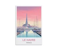 Metal Tin Sign Plaque Poster Le Havre France Cave Signs Art Plaque Poster Wall Decor for Home Kitchen Bar Club Coffee Shop Orchard Decoration 20x30cm